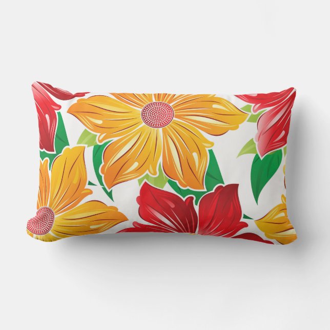 Almohada con flores llamativas (Anverso)