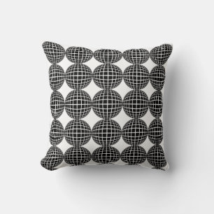 Almohada con forma geométrica abstracta en blanco 