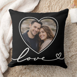 Almohada con foto de corazón personalizada con let