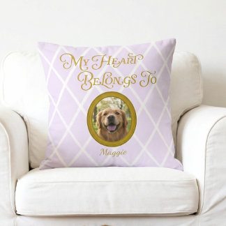 Almohada con foto de Golden Retriever nombre perso