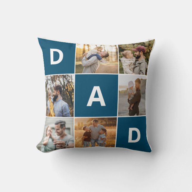 Almohada con foto de papá para el Día del Padre (Anverso)