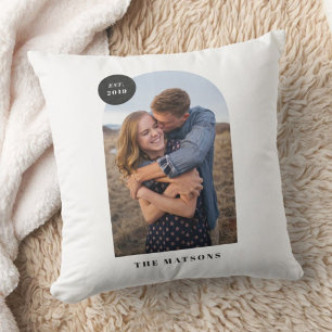 Almohada con foto personalizada de marco de arco m