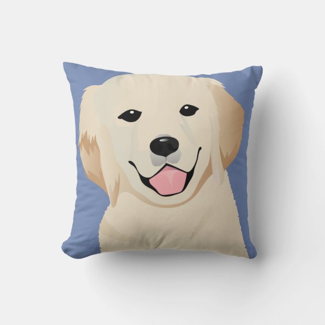 Almohada con golden retriever (Anverso)