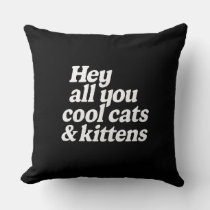 Almohada con gráfico retro de Cool Cats & Kittens