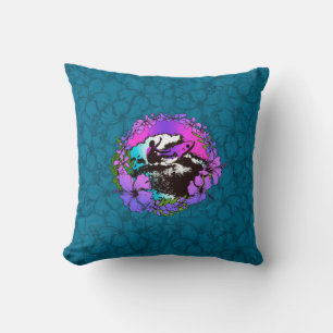 Almohada con gráfico retro de surfista hawaiano ge