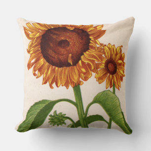 almohada con huella de girasol