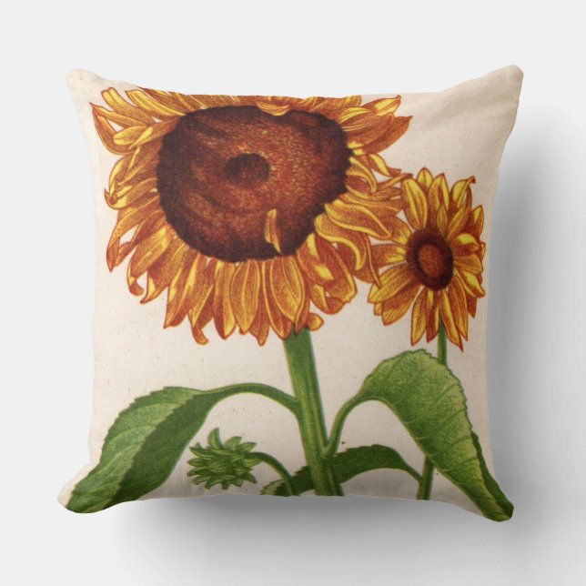 almohada con huella de girasol (Anverso)
