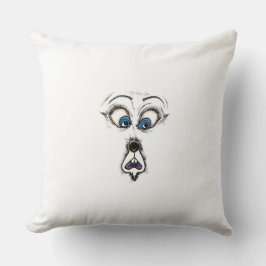 Almohada con ilustración divertida de la cara de u