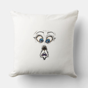 Almohada con ilustración divertida de la cara de u
