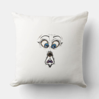 Almohada con ilustración divertida de la cara de u