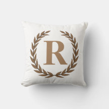 Almohada con inicial personalizada Corona de Laure