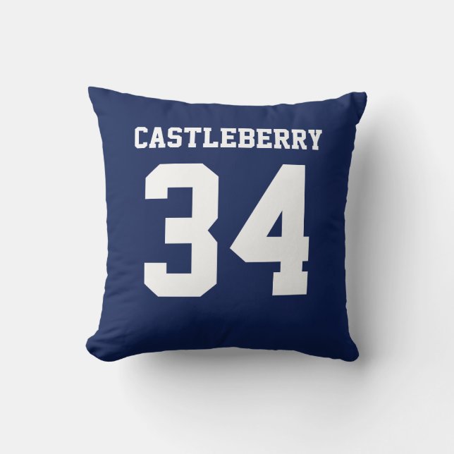 Almohada con Jersey Deportivo Azul y Blanco de Dob (Anverso)