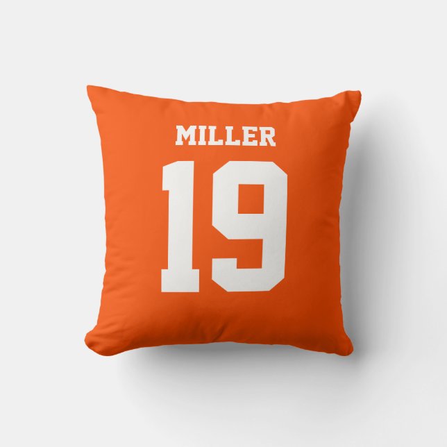 Almohada con Jersey Deportivo de Doble Cara Naranj (Anverso)