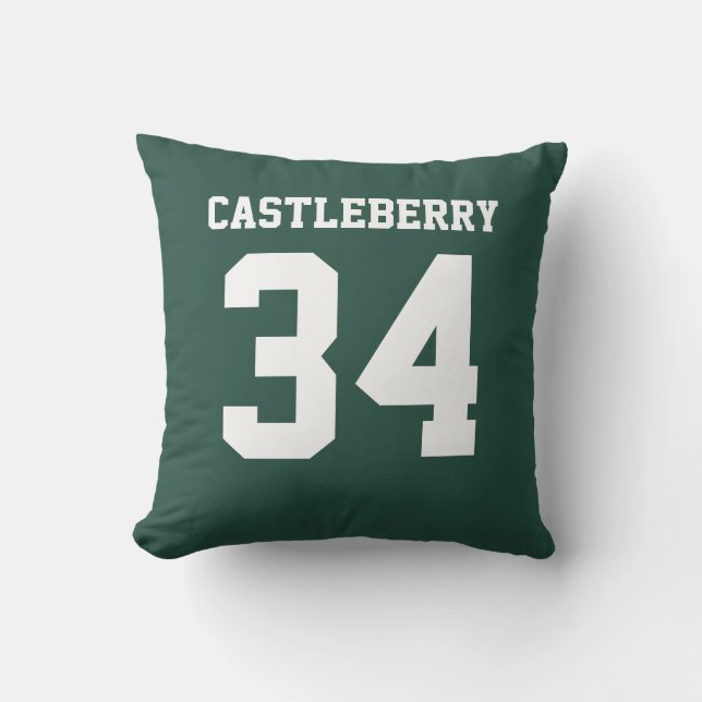 Almohada con jersey deportivo de doble cara verde  (Anverso)