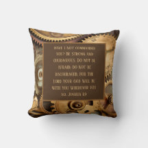 Almohada con Joshua 1:9 Versículo bíblico alentado
