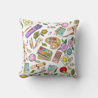 Almohada con kits de pintura y estampados de pince