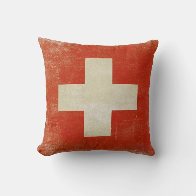 Almohada con la bandera apenada de Suiza (Anverso)