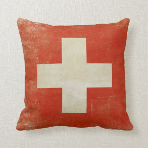 Almohada con la bandera apenada de Suiza