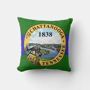 Almohada con la bandera de Chattanooga, Tennessee