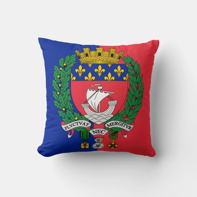 Almohada con la bandera de París, Francia (Anverso)