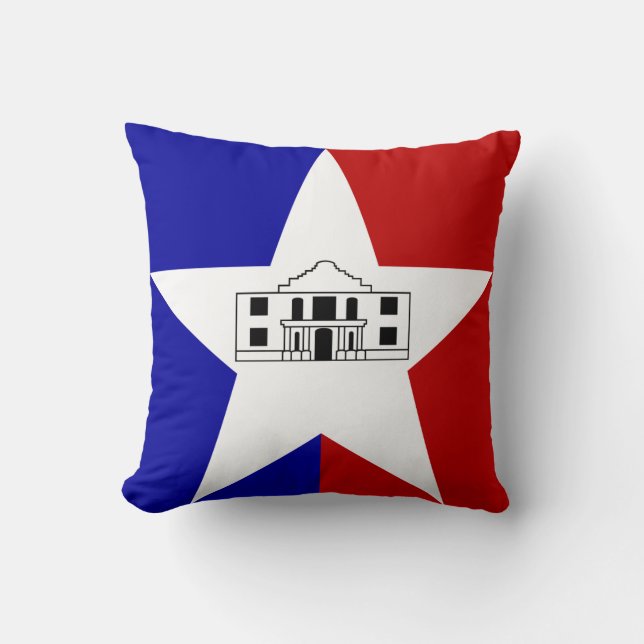 Almohada con la bandera de San Antonio, Texas (Anverso)