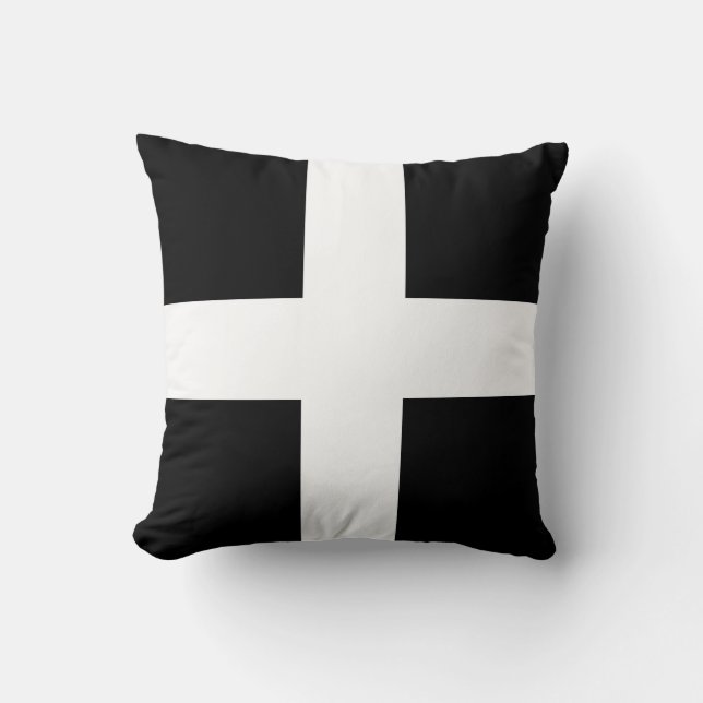 Almohada con la bandera de St. Piran / bandera de  (Anverso)
