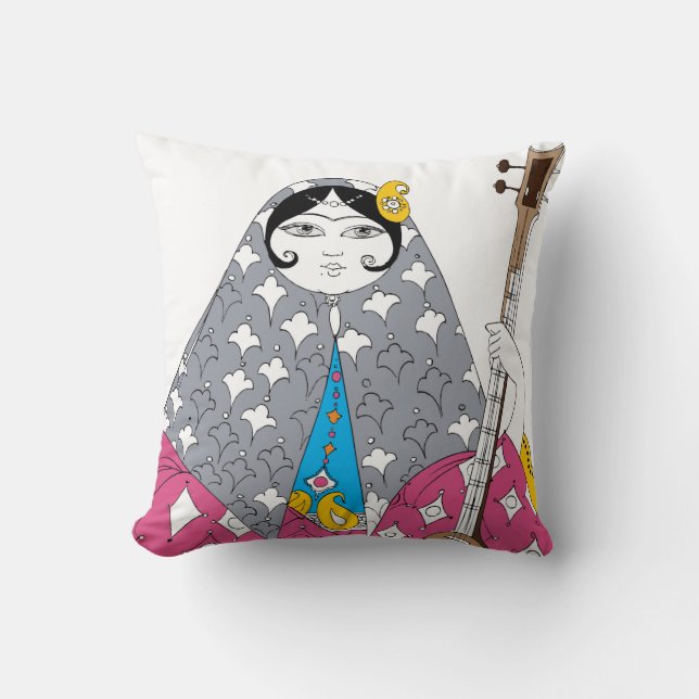 Almohada con la figura de Shahrzad por Graphita (Anverso)