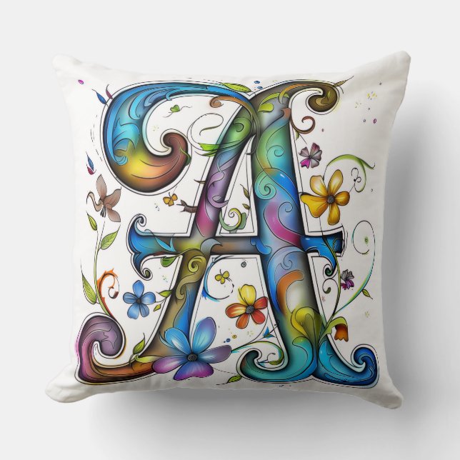 Almohada con la letra "A" del alfabeto (Anverso)