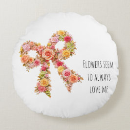 Almohada con lazo floral | Decoración de hogar bot