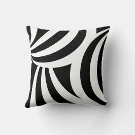 Almohada con líneas onduladas abstractas en blanco
