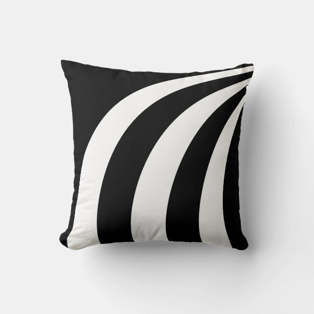 Almohada con líneas onduladas en blanco y negro (Anverso)