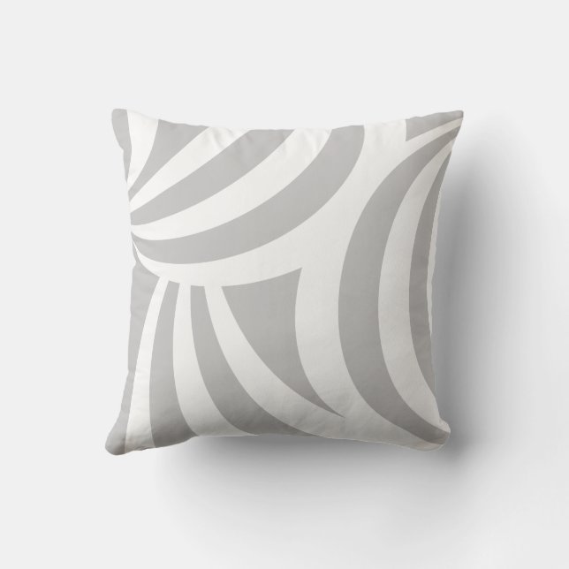 Almohada con líneas onduladas grises y blancas abs (Reverso)