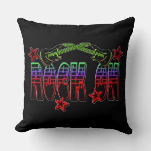 Almohada con Logo de Arcoíris Rock On Guitarras y 