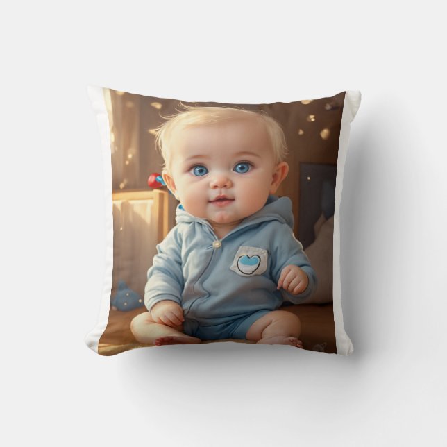 Almohada con Logo de Bebé Adorable – Lindo Dormito (Anverso)