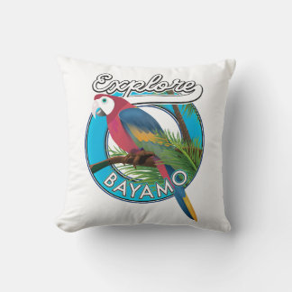 Almohada con logo retro de Explora Hawaii