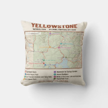 Almohada con mapa del sendero del Parque Nacional
