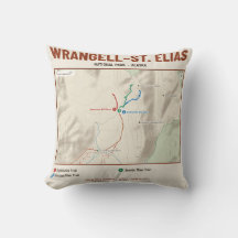 Almohada con mapa del sendero del Parque Nacional