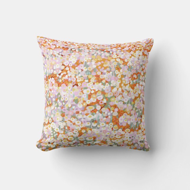 Almohada con margaritas de papel Flores silvestres (Anverso)