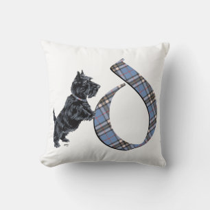 Almohada con monograma D de Terrier Escocés