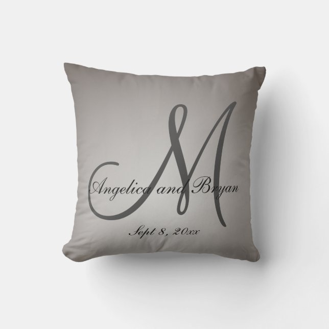 Almohada con monograma de la boda (Anverso)