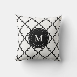Almohada con monograma del modelo negro blanco de