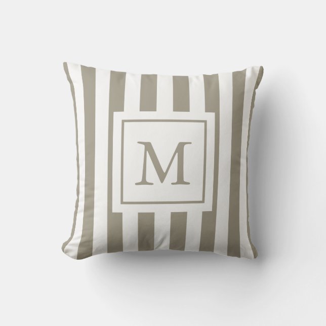Almohada con monograma rayada (Anverso)