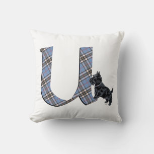 Almohada con monograma U de Terrier Escocés