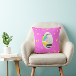 almohada con motivos de sol dulce y rosa profundo
