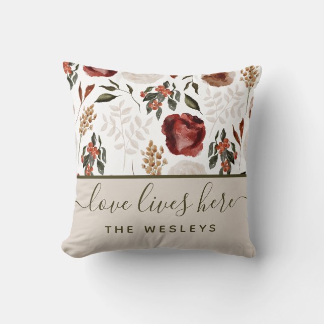 Almohada con Nombre Amor Vive Aquí (Anverso)