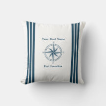 Almohada con nombre de barco personalizado Nautica