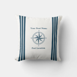 Almohada con nombre de barco personalizado Nautica