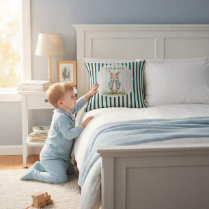 Almohada con nombre de niño Chaqueta Azul de Conej