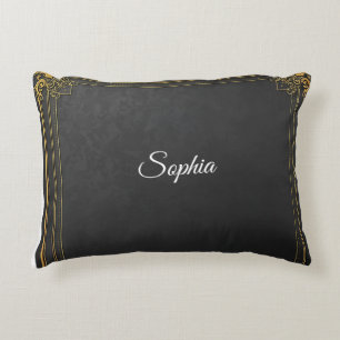 Almohada con Nombre Personalizado – Elegante Negro