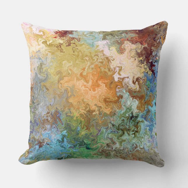 Almohada con olas abstractas (Anverso)